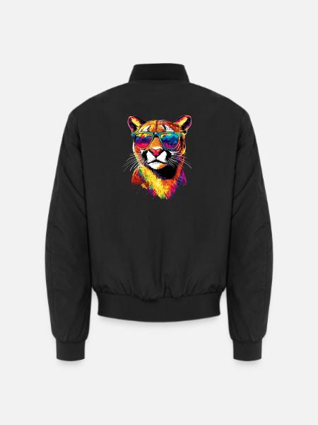 Panther Leopard Raubkatze Süße Großkatze Katzen - Unisex Bomberjacke - Schwarz