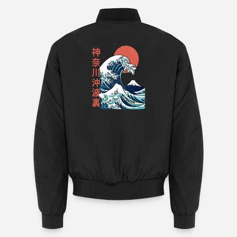The big wave off Kanagawa - Unisex Bomber Jacket - black