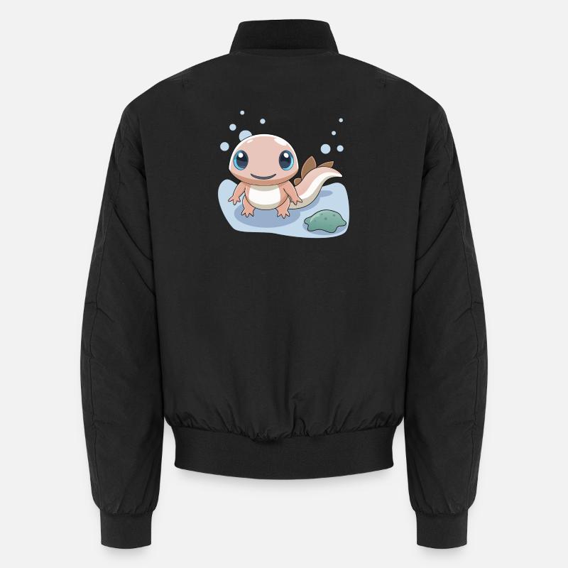 Kleiner rosa Salamander am Ufer - Unisex Bomberjacke - Schwarz