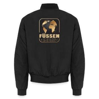 Füssen - Unisex Bomberjacke - Schwarz - Hinten - AI Model Male 185 light (185cm)