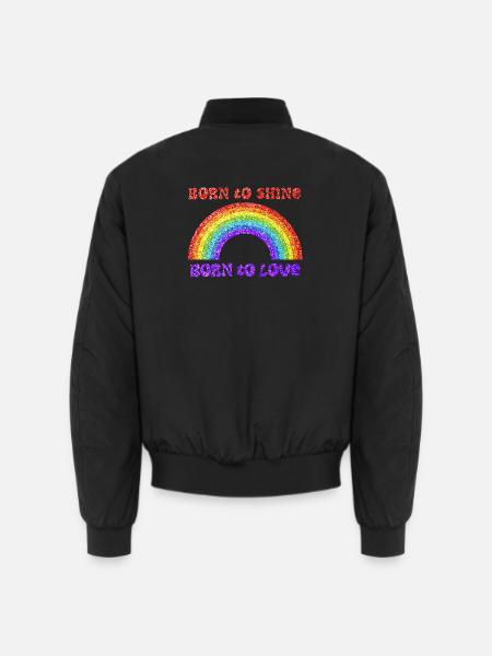 Regenbogen, geboren zu lieben, Stolz, LGBTQ+ - Unisex Bomberjacke - Schwarz
