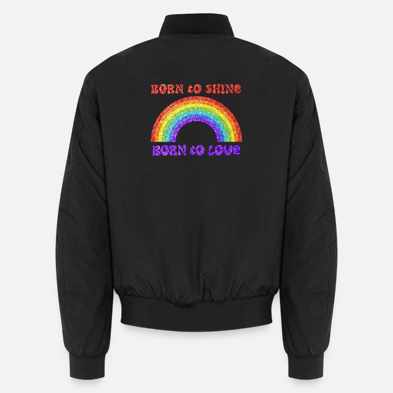 Rainbow, born to love, pride, LGBTQ+ Unisex Bomber Jacket