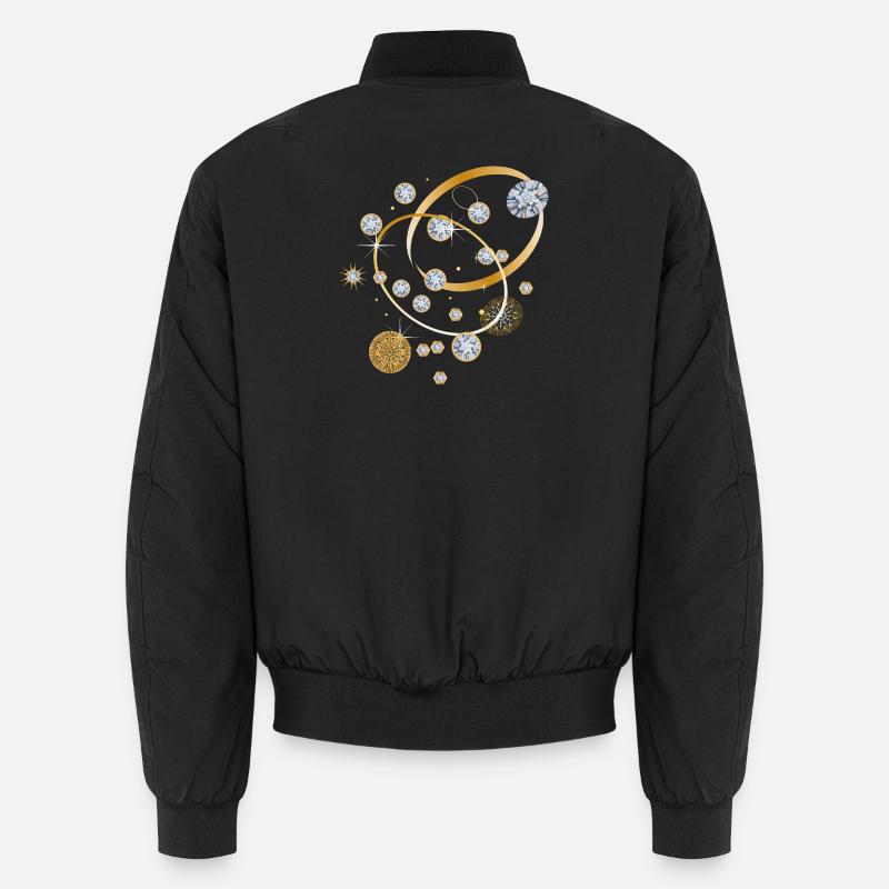 Constellation de diamants en bandes dorées Bomber unisexe