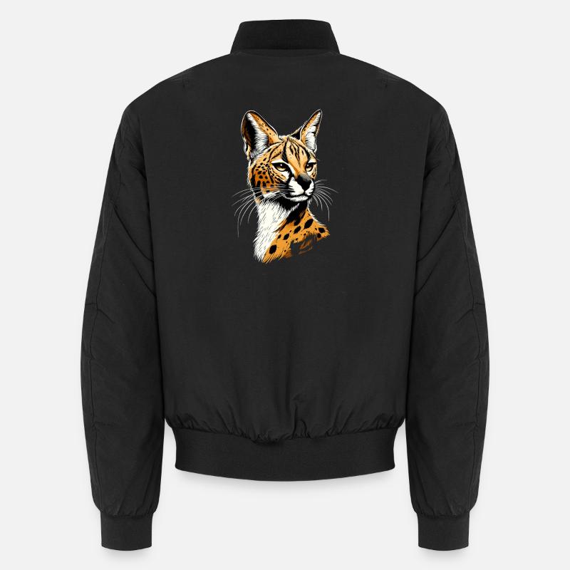 Serval Raubkatze Afrika Savannah Leopard Katzen Unisex Bomberjacke