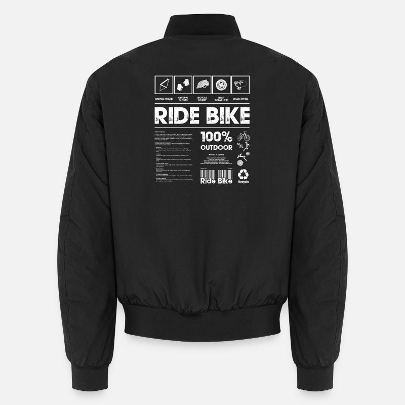 Adventure Cycling Graphic Illustration - Unisex Bomber Jacket - black