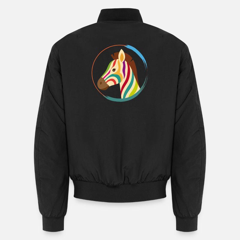 Colourful zebra – unique striped look Unisex Bomber Jacket