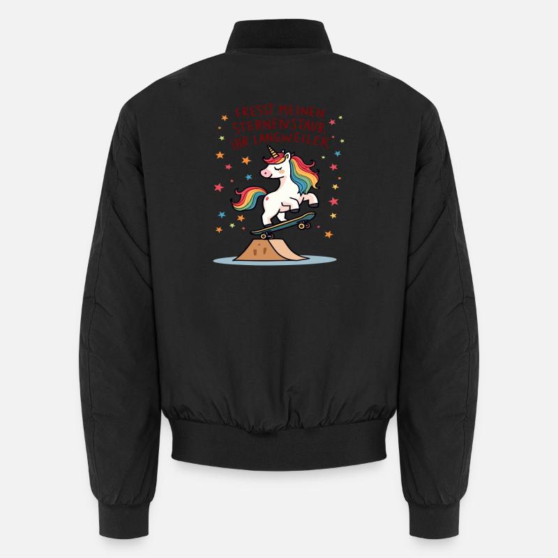 Skateboard-Einhorn - Unisex Bomberjacke - Schwarz
