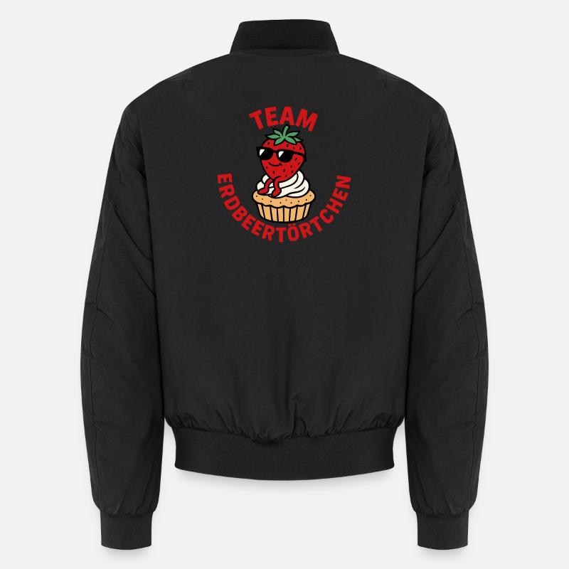 Team Erdbeertörtchen -Erdbeeren Fan - Unisex Bomberjacke - Schwarz