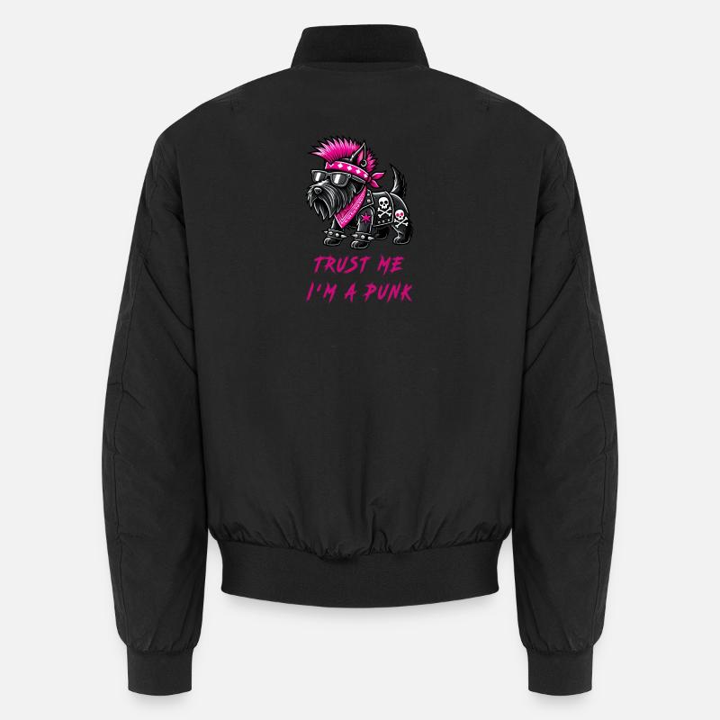 Scottish Terrier Punk Music - Unisex Bomber Jacket - black