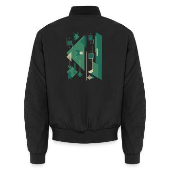 Abstract Gum Figure - Unisex Bomber Jacket - black - Back - AI Model Male 185 light (185cm)
