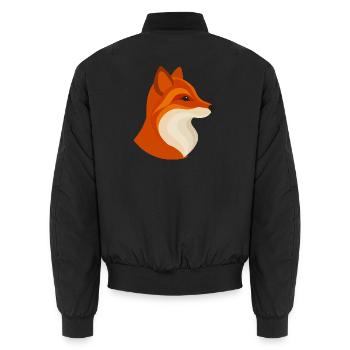 Moderner Fuchs – Geometrisch & Stilvoll - Unisex Bomberjacke - Schwarz - Hinten - AI Model Male 185 light (185cm)