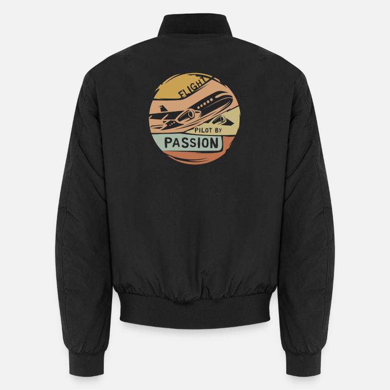 Vintage Airplane Logo - Pilot by Passion Emblem Unisex Bomber Jacket