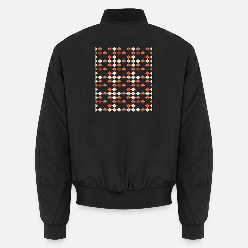 Geometric Diamond Quilt Pattern - Unisex Bomber Jacket - black