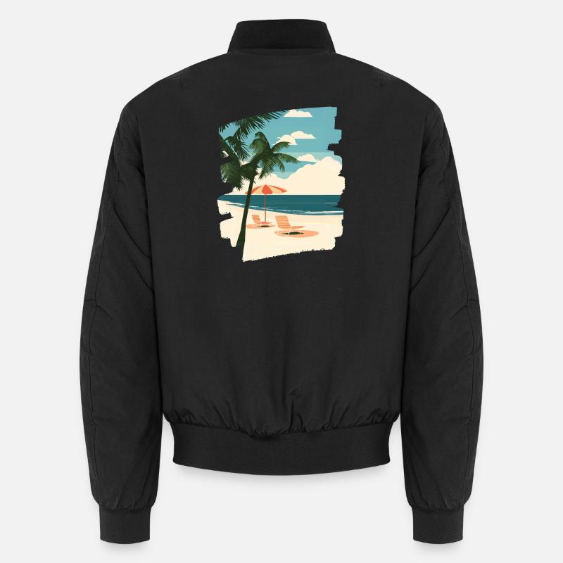 Beach Palm Trees Sun Summer Unisex Bomber Jacket