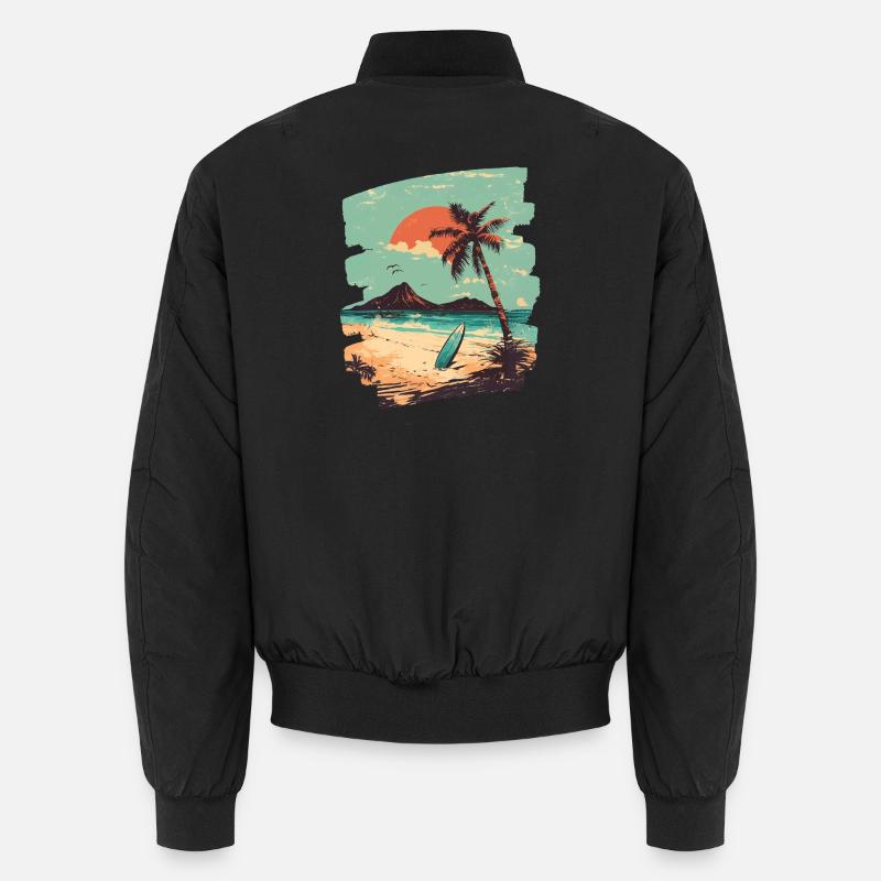 Strand Palmen Sonne Sommer Unisex Bomberjacke