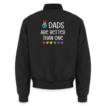 LGBTQ Pride Month - Zwei Väter sind besser als einer - Unisex Bomberjacke - Schwarz - Hinten - AI Model Male 185 light (185cm)