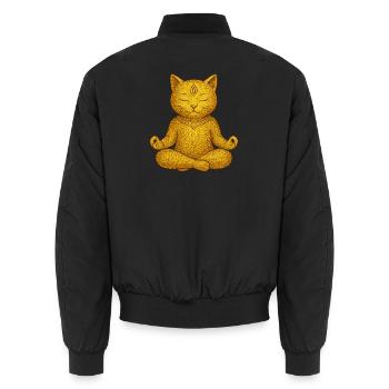 Chat de Yoga - Bomber unisexe - noir - Dos - AI Model Male 185 light (185cm)