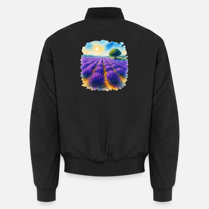 Lavender field - Unisex Bomber Jacket - black