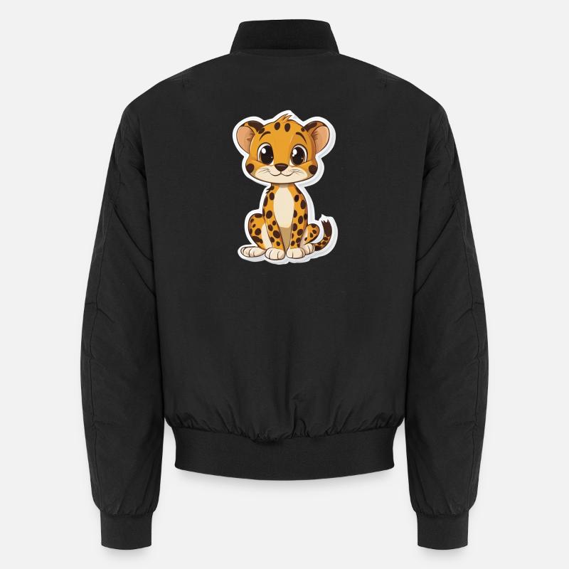 Cute Cheetah - Unisex Bomber Jacket - black