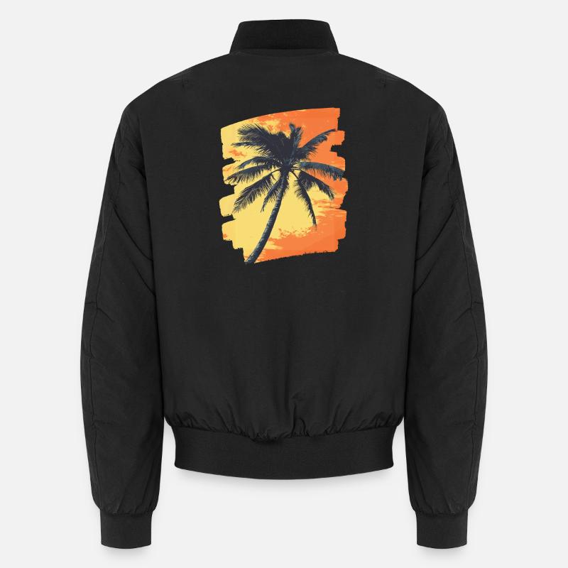 palmier coucher de soleil été Bomber unisexe