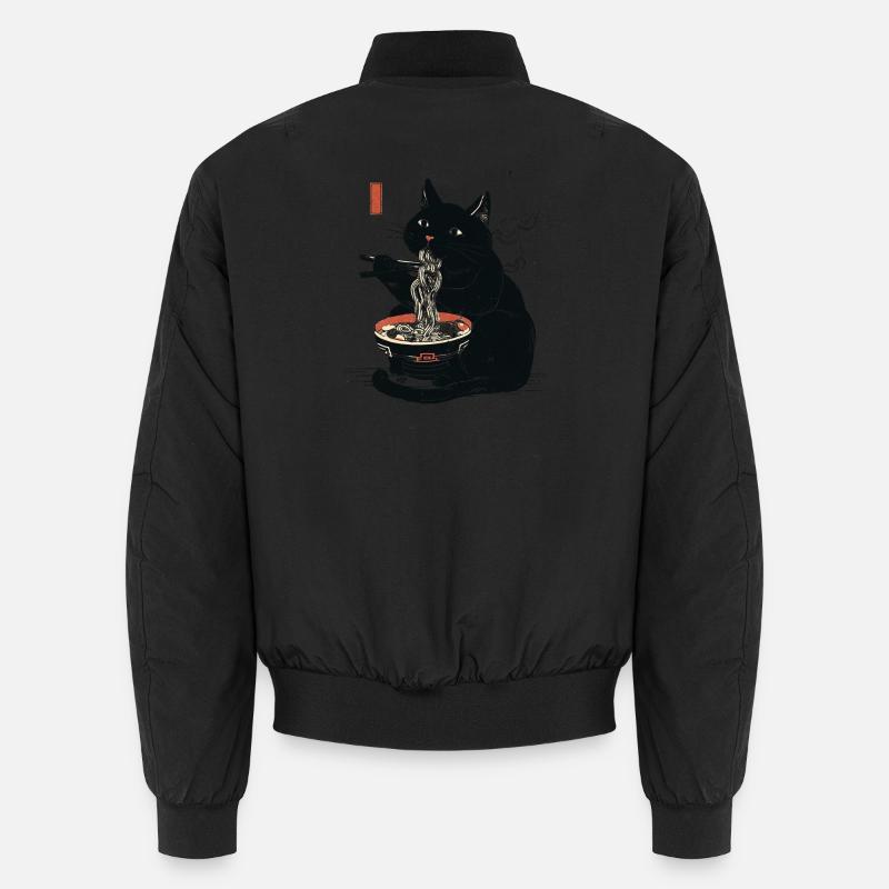 Ramen Kitty - Unisex Bomberjacke - Schwarz