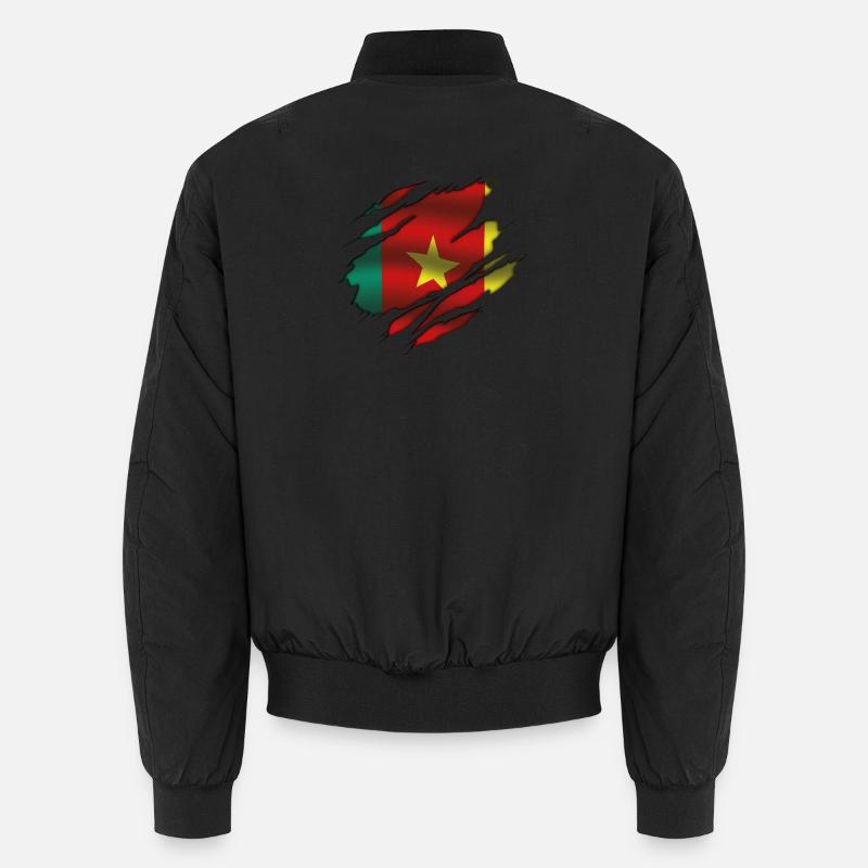Flag of Cameroon - Cameroon - Torn Flag Unisex Bomber Jacket