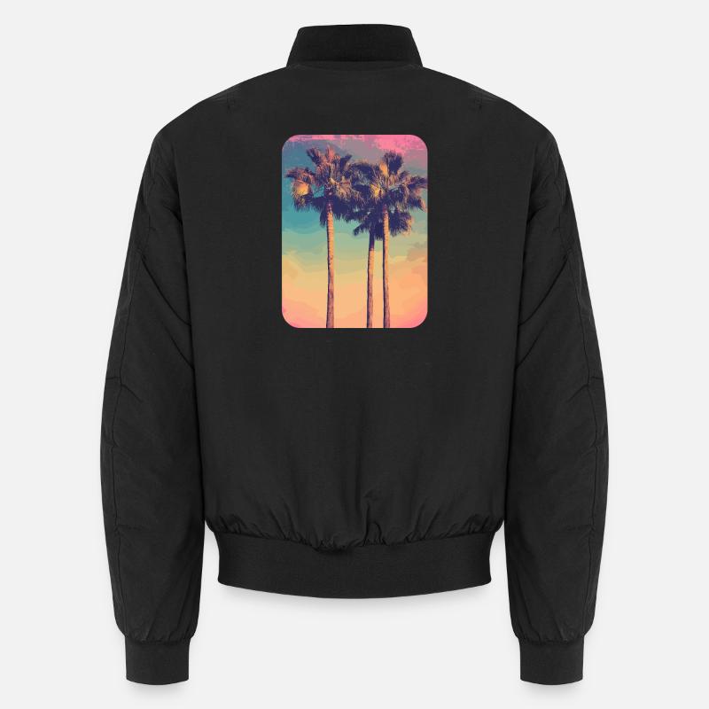 palmier coucher de soleil soleil d’été Bomber unisexe