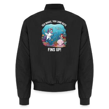 Magie de la mer avec Licorne - Bomber unisexe - noir - Dos - AI Model Male 185 light (185cm)