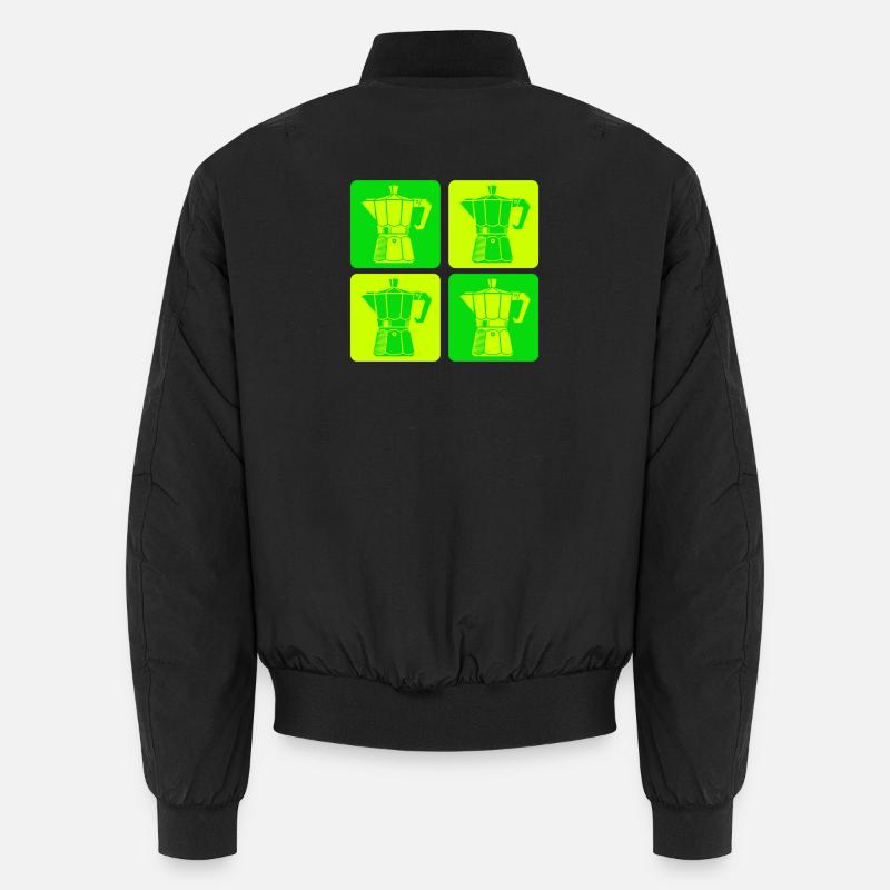 Retro Espressokocher Pop Art Unisex Bomberjacke