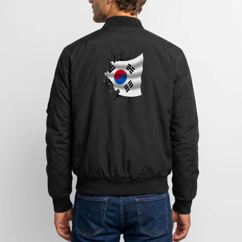Drapeau de la Corée - Corée - Drapeau Broken Design Bomber unisexe