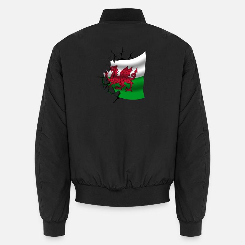 Drapeau du Pays de Galles - Gallois - Drapeau Broken Design Bomber unisexe