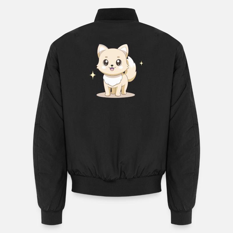 Adorable chien spitz beige au regard joyeux Bomber unisexe