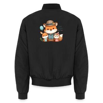 Süße Vatertagsfamilie - Unisex Bomberjacke - Schwarz - Hinten - AI Model Male 185 light (185cm)