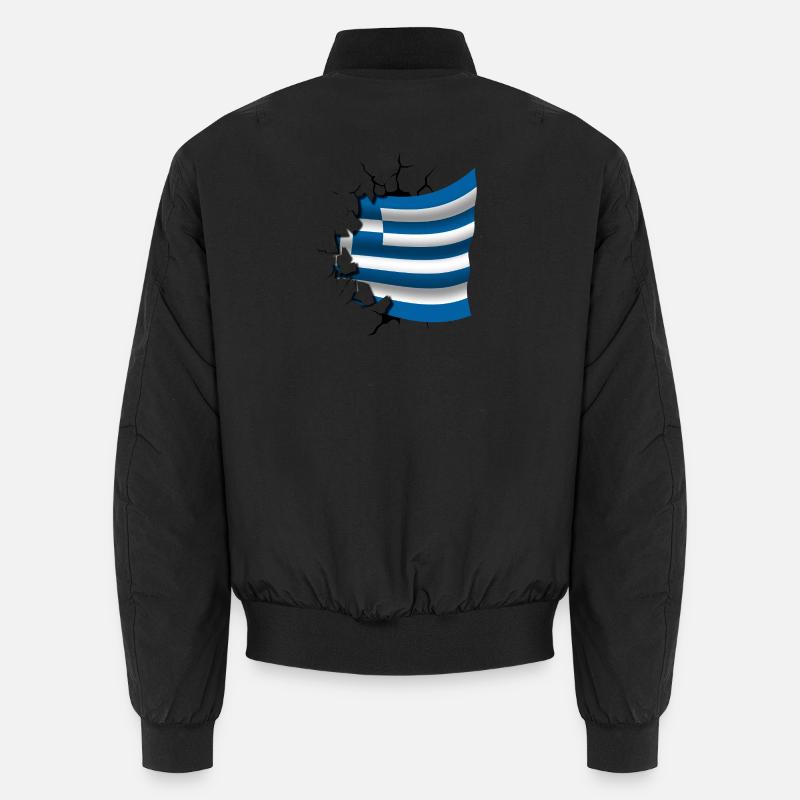 Drapeau de la Grèce - Grèce - Drapeau Broken Design Bomber unisexe