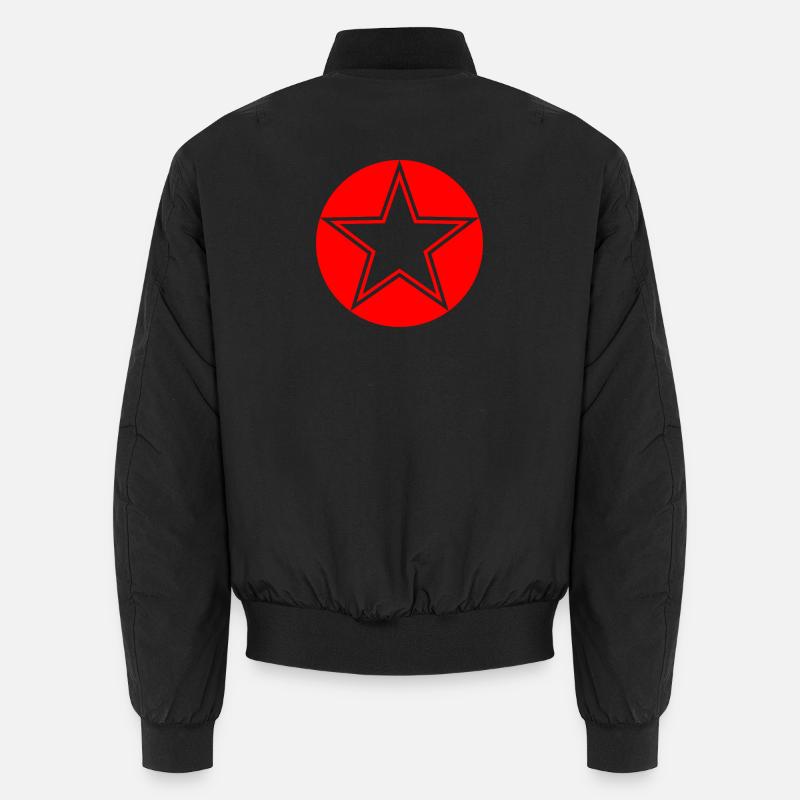 Transparenter Stern mit roter Umrandung Unisex Bomberjacke