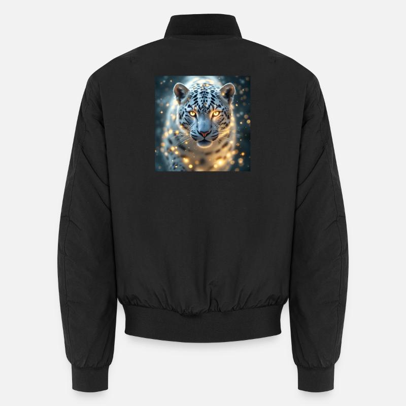 Power Animal White Leopard Unisex Bomber Jacket