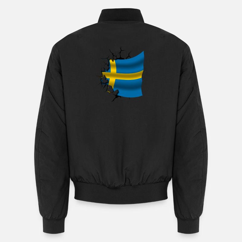 Drapeau de la Suède - Suède - Drapeau Broken Design Bomber unisexe