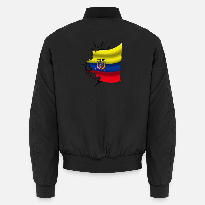 Drapeau de l’Équateur - Équateur - Drapeau Broken Design Bomber unisexe