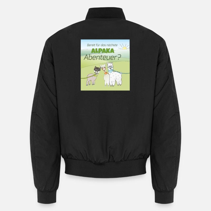 Alpaka-Abenteuer - Unisex Bomberjacke - Schwarz