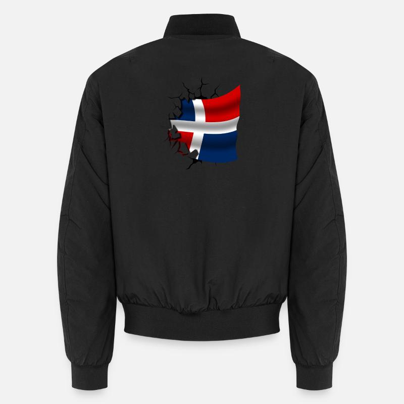 Drapeau de la République dominicaine - Bomber unisexe - noir