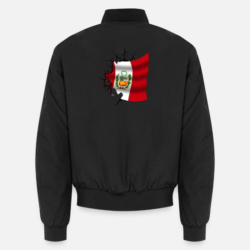 Drapeau du Pérou - Pérou - Drapeau Broken Design Bomber unisexe