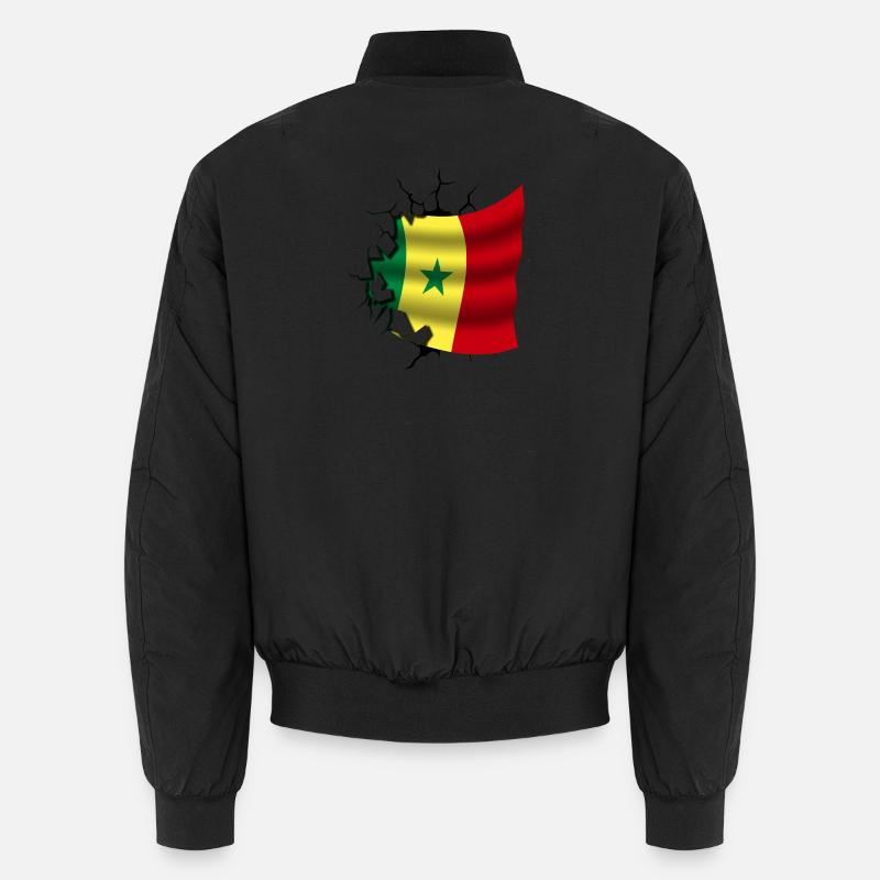 Drapeau du Sénégal - Sénégal - Drapeau Broken Design Bomber unisexe