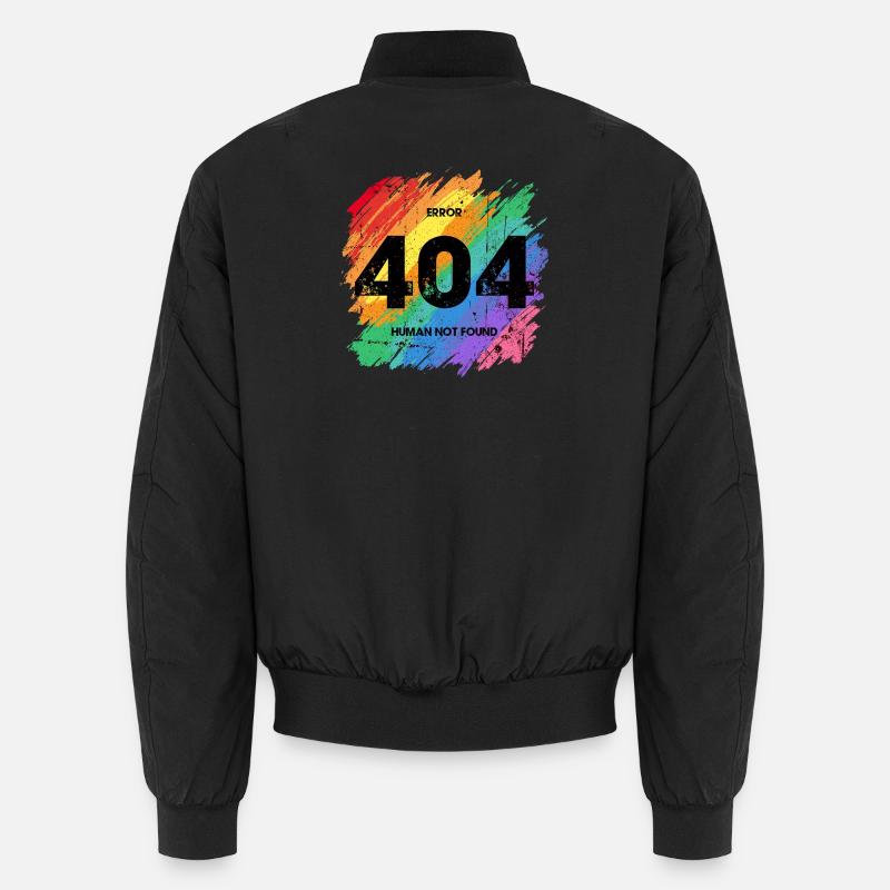 Lebendiger Regenbogen Fehler 404 Design - Unisex Bomberjacke - Schwarz