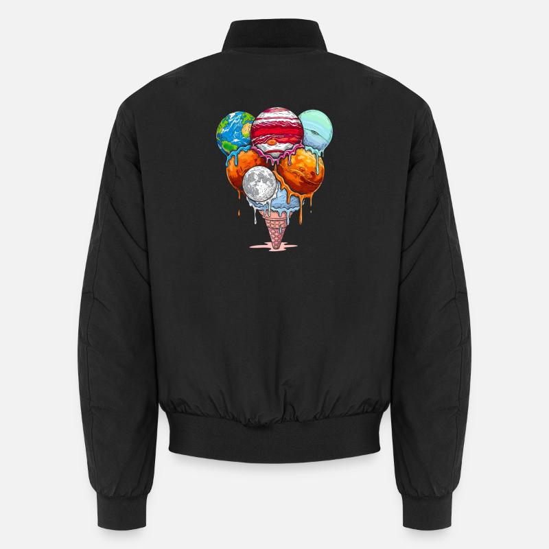 Planeten Eis Kugeln Kosmischer Genuss Unisex Bomberjacke