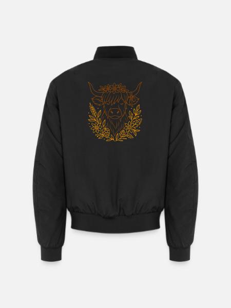 Highland Cow - Highland Rind - Landleben - Unisex Bomberjacke - Schwarz