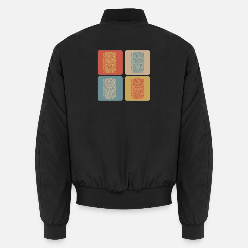 Tiki Mask - Unisex Bomber Jacket - black