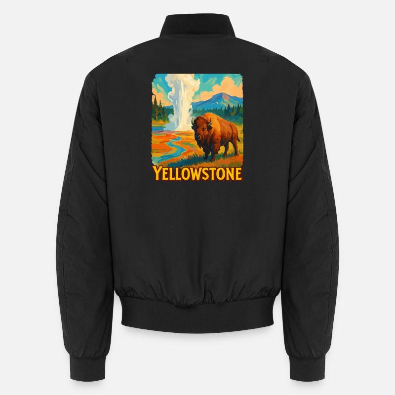 Yellowstone Bison Geysir Unisex Bomberjacke