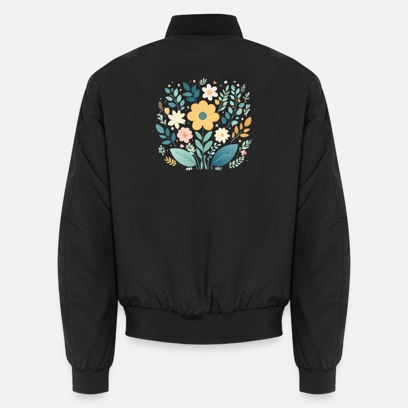 Douce floraison florale pastel - Boho Botanical Bomber unisexe