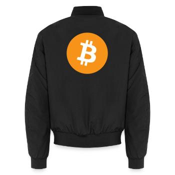 Bitcoin Logo - Bomber unisexe - noir - Dos - AI Model Male 185 light (185cm)