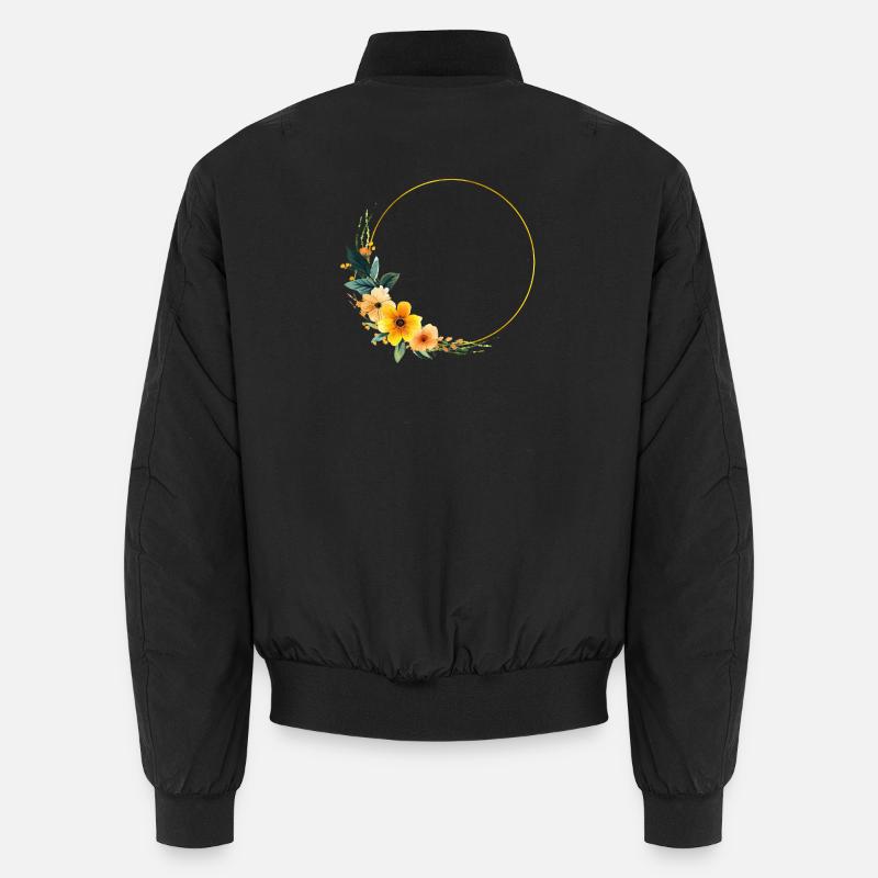 Jaune - Orange - Cercle de fleurs, personnalisable Bomber unisexe